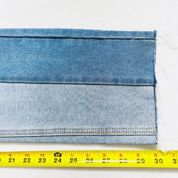 Missguided Women Colourblock Wrath Straight Leg Blue Denim Jean Sz 8 Raw Hem NWT - Picture 9 of 11